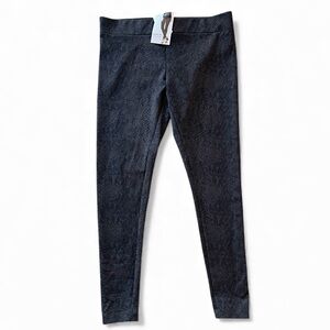 Matty M Snakeskin Legging Sz L Charcoal Color Nylon Spandex NWT